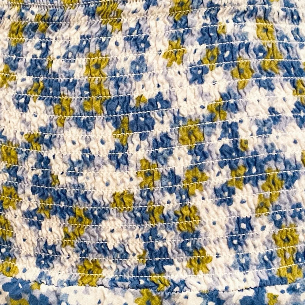 Kendall & Kylie Blue Green Ditsy Floral SZ M Coastal Preppy Y2K Indie Mini Skirt